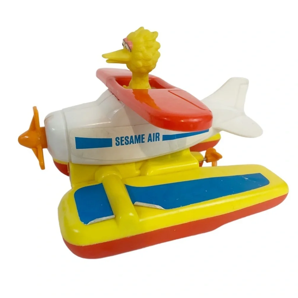 Vintage Illco Sesame Street Big Bird Wind-Up Pontoon Plane – Works! - Picture 5 of 6